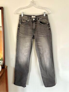 H&M Gray Washed Straight Leg Jeans | High Rise | Size 4 | Y2K Vintage Look
